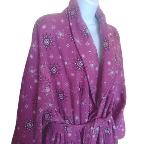 Long Purplish Pink Belted Robe Fits 1X - 2X - Picture 2 of 5